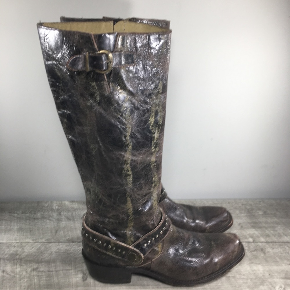 HH Double H Sonora DH5221 Brown Distressed Leather Cowboy Western Boots Size 9
